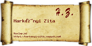 Harkányi Zita névjegykártya
